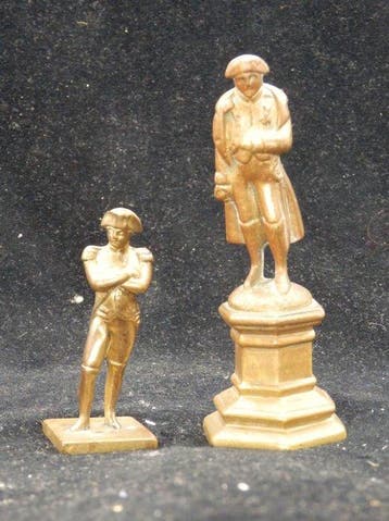 2 bronzen beeldjes Napoleon Bonaparte - Beeldje - 2 Bronzen, Antiek en Kunst