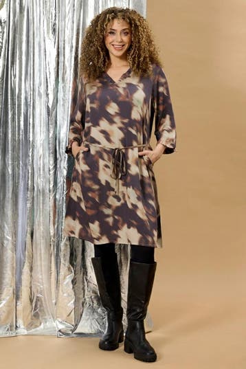 ZHENZI jurk elegante printXL=54-56Maat 46/48 (XL) of groter, Verzenden