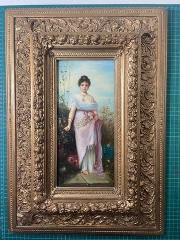 European school (XIX), signed W. Mora - Portrait of a