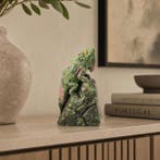 Sculpture diguane en zoïsite avec rubis Poli - Hauteur :