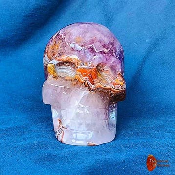 Schedel van Amethist van 3,5 inch. - Hoogte: 7.5 cm -