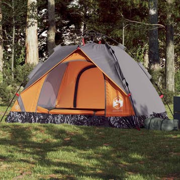 vidaXL Koepeltent 2-persoons snelontgrendeling grijs en, Caravanes & Camping, Verzenden
