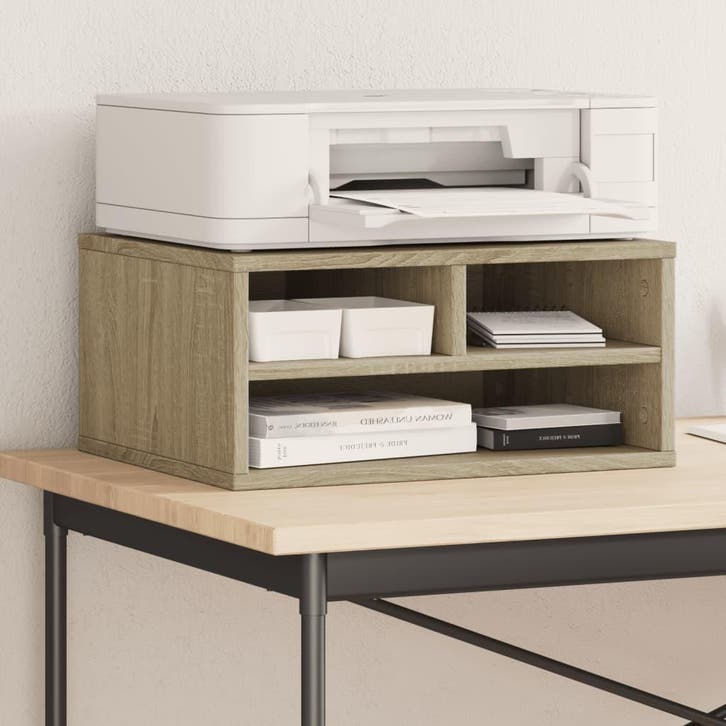 vidaXL Printerkastje 49x40x22,5 cm bewerkt hout sonoma, Computers en Software, Printers, Nieuw, Verzenden