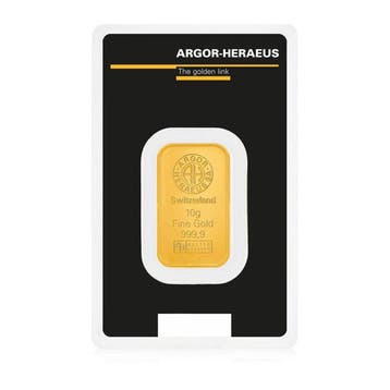 10 gram - Goud .999 - Argor-Heraeus Kinebar - Verzegeld en