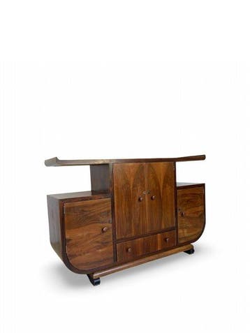 Dressoir - Walnoot, Messing, Hout, Wortelnotenhout