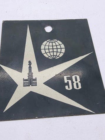 souvenirplaat uit Expo 58 (Brusselse Wereldtentoonstelling