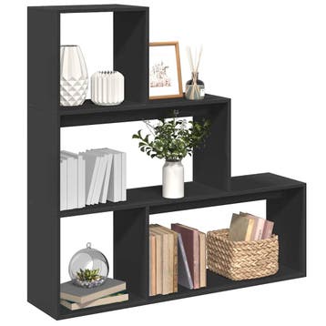 vidaXL Kamerscherm / boekenkast 3-laags 123x29x123 cm hout, Verzenden