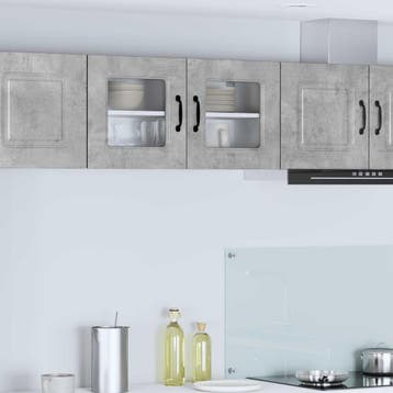 vidaXL Vaatwasserpaneel Kalmar Beton Grijs 80 x 31 x 40 cm, Verzenden
