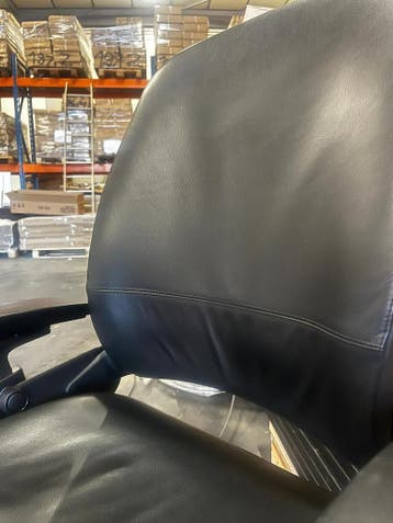 Steelcase Leap V2 Bureaustoel Met Unieke Leren Stoffering, Verzenden, Zwart, Zo goed als nieuw, Bureaustoel