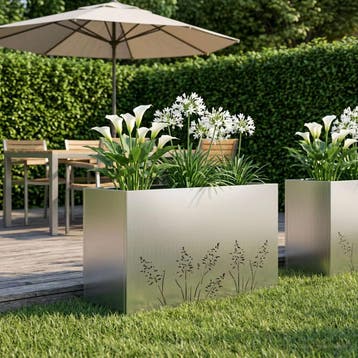 vidaXL Plantenbak zilver 80 x 30 x 49 cm Roestvrij staal, Jardin & Terrasse, Verzenden