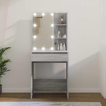 vidaXL Kaptafel met LED-verlichting 60x40x140 cm grijs, Huis en Inrichting, Verzenden, Nieuw
