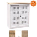 Schuifdeurkast -  Basic - Wit - 105cm, Werkplek, Ophalen of Verzenden, Gebruikt, Kast