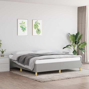 vidaXL Boxspring bed stof lichtgrijs 160x200 cm, Verzenden, Nieuw