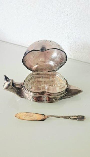 Tafelservies - Verzilverd - boter- of kaviaarschaal, Antiek en Kunst