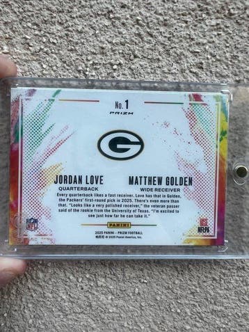 2025 Panini Prizm NFL Jordan Love/Matthew Golden Color Dual, Nieuw