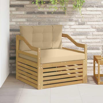 vidaXL Buitensofa Wit en Beige, Verzenden, Nieuw