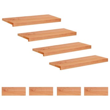 vidaXL Trapmatten 8 st Lak 80 x 30 x 2 cm Massief beukenhout, Bricolage & Construction, Échelles & Escaliers, Verzenden