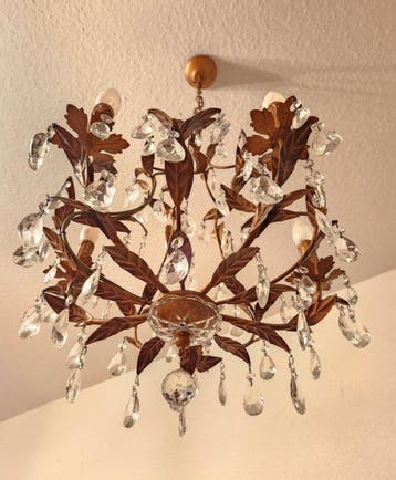 Eden Lighting - Kroonluchter - Kristal, Metaal - handgesmeed, Antiek en Kunst