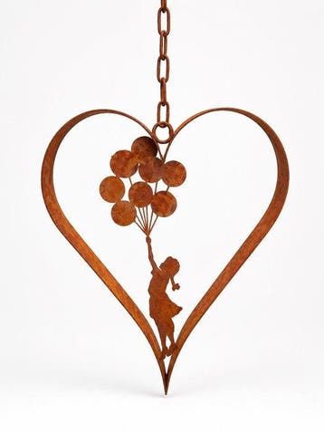 Sculptuuur voor buiten, Romantische Tuinhanger Hart met