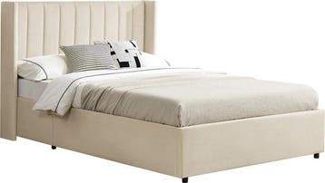 2dekans | Gestoffeerd bed Savona - 200 x 120 cm - Beige -, Huis en Inrichting, Ophalen of Verzenden, Nieuw