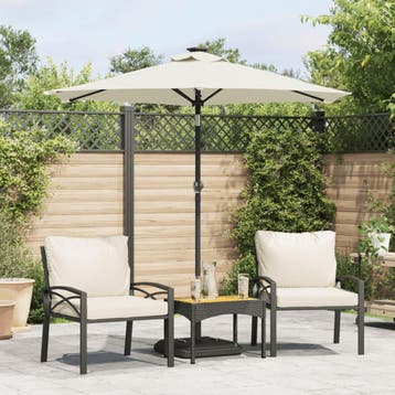 vidaXL Parasol met stalen paal 225x225x212 cm wit, Verzenden, Nieuw