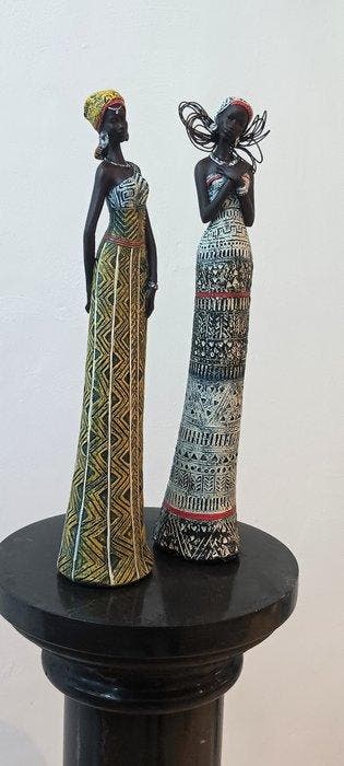 Art africain, dames nigérianes. - résine artistique - Zambie