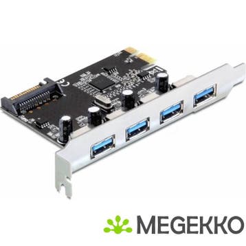 Delock 89297 4xUSB3.0  PCI-E kaart, Computers en Software, Verzenden, Nieuw
