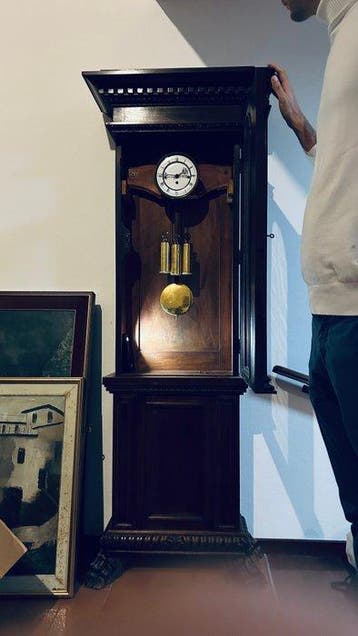 Staanse regulateur - - donker eikenhout - 1930-1940