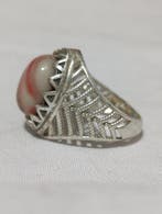 Zilver, amber - Ring - Unieke zilveren amberring