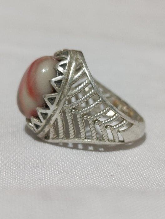 Zilver, amber - Ring - Unieke zilveren amberring, Collections, Collections Animaux