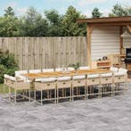 vidaXL 17-delige Tuinset met kussens poly rattan beige, Verzenden, Nieuw, Tuinset