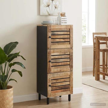 vidaXL Opbergkasten Naturel 40 x 33 x 110 cm Massief Mango, Verzenden