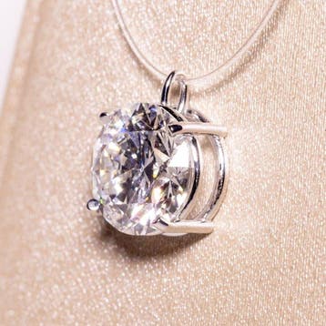 Zonder minimumprijs - Hanger - 14 karaat Witgoud - 4.01ct.