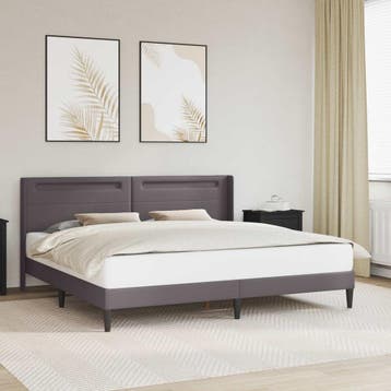 vidaXL Bedframe met LED-stripverlichting Grijs 180 x 200 cm, Verzenden, Nieuw