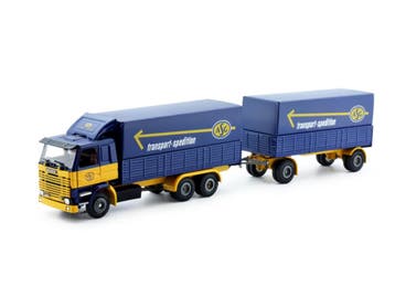 Schaal 1:50 Tekno M80187 Zweden 1980 ASG Motorwagen-aanha..., Ophalen of Verzenden, Gebruikt, Tekno