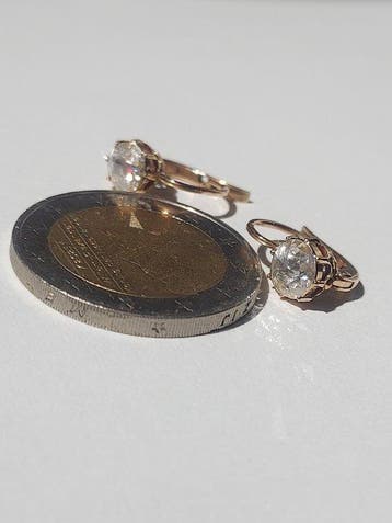 Oorbellen - 14 karaat Roségoud - 1.02ct. tw. Diamant, Nieuw
