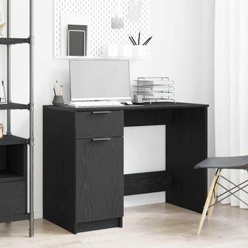 vidaXL Bureau Zwart Eiken Bewerkt hout 100 x 50 x 75 cm, Verzenden