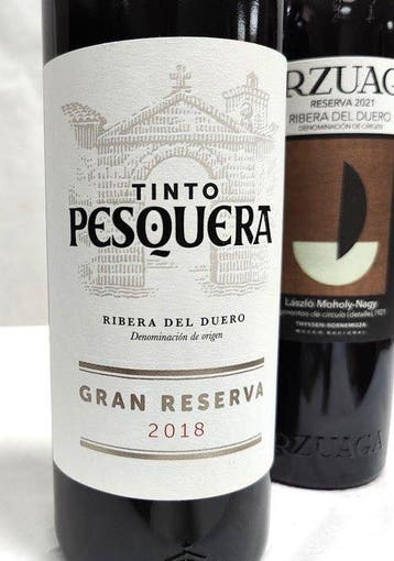 2018 Tinto Pesquera, gran reserva & 2021 Arzuaga, reserva, Nieuw