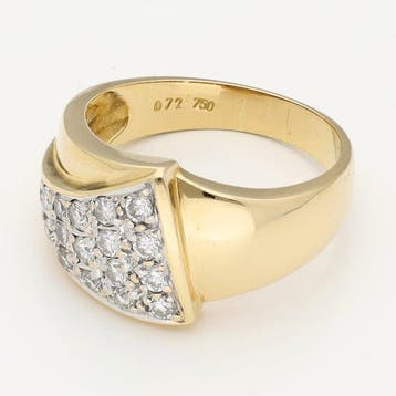 Ring - 18 karaat Geel goud Diamant (Natuurlijk)