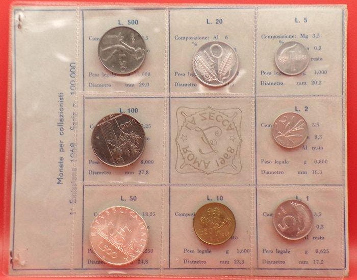 Italië, Republiek Serie divisionale 1968/1969 (2 set), Timbres & Monnaies, Monnaies | Europe | Monnaies non-euro