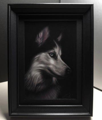 Moira Lazio - Siberian Husky – Hyperrealistic Pastel