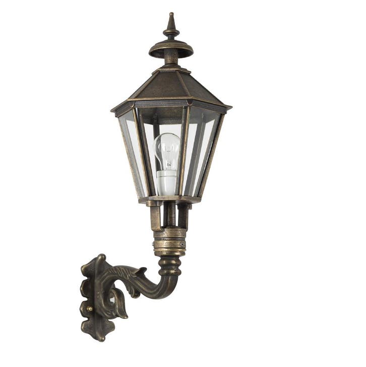 Buitenverlichting wand zeskant Buitenlamp M43 massief Brons, Tuin en Terras, Buitenverlichting, Verzenden