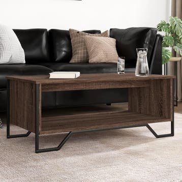 vidaXL Salontafel 100x51x40 cm bewerkt hout bruin eikenkleur, Verzenden, Nieuw