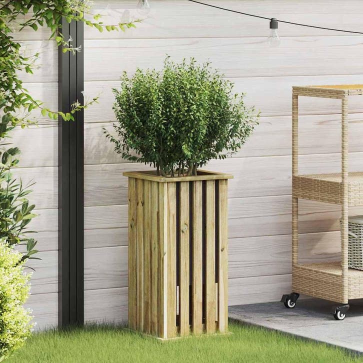 vidaXL Plantkisten Bruin 33 x 33 x 65 cm Geïmpregneerd, Jardin & Terrasse, Pots de fleurs, Envoi