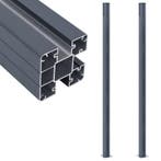 vidaXL Schuttingpalen 2 st 185 cm aluminium donkergrijs, Verzenden, Nieuw
