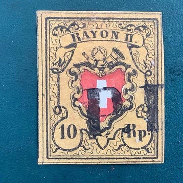 Suisse 1850 - Rayon II dans une teinte tabac orange profonde