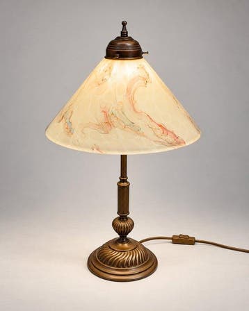 Lamp - gemarmerd - Gemarmerde tafellamp, Antiek en Kunst