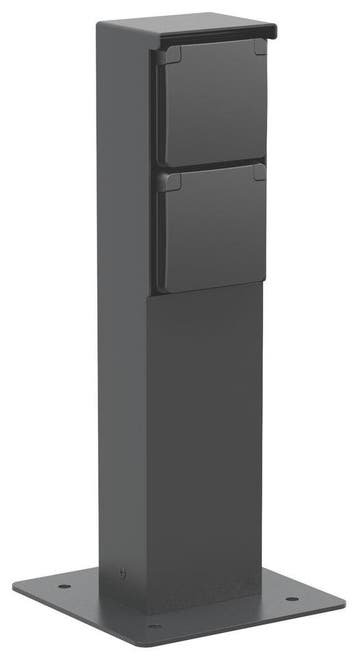 Niko Hydro Buiten Dubbele Stopcontact Tuinpost IP55 Zwart, Doe-het-zelf en Bouw, Verzenden, Nieuw
