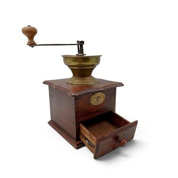 JD, Verviers - Moulin à café - Bois, Laiton, Métal - moulin