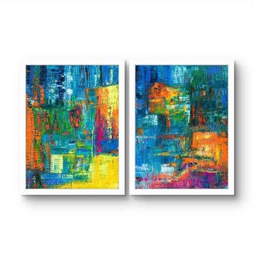 Luca Domiro - New Day I & II - Large Diptych (2 of 25